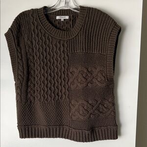 MADEWELL 🍁Brown Cable Knit Sweater Vest Sz S